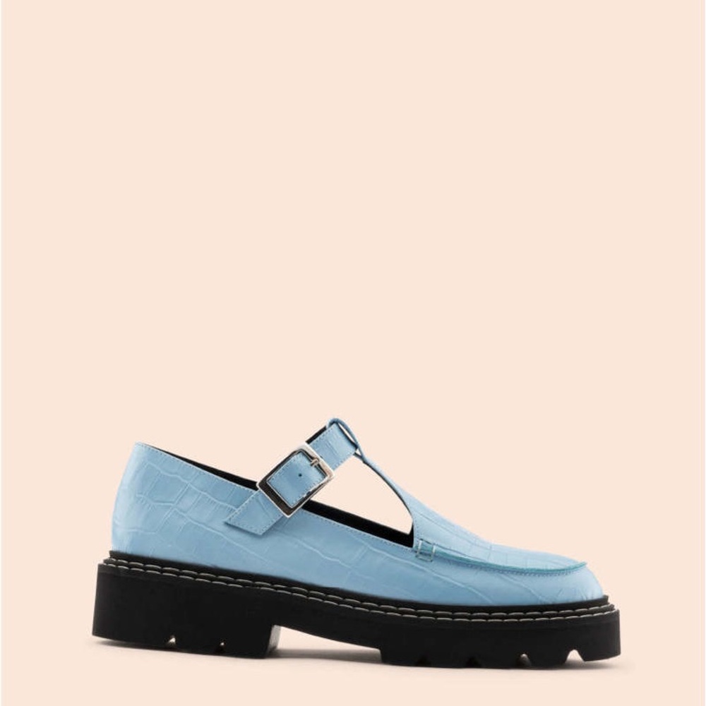 Maguire Blue and Black Chunky Platform Loafers